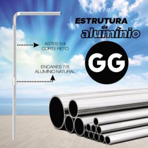 Haste (GG) Wind Full Estrutura desmontável 3.20m x 0.65m Cor Natural Tubos de Alumínio 3/4 Embalagem 